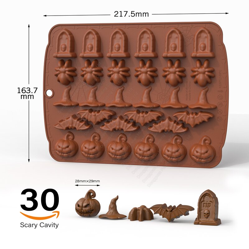 Halloween Silicone Mould Set Manufacturer - H1 5 in 1 Chocolate Candle Baking DIY Mold Tool