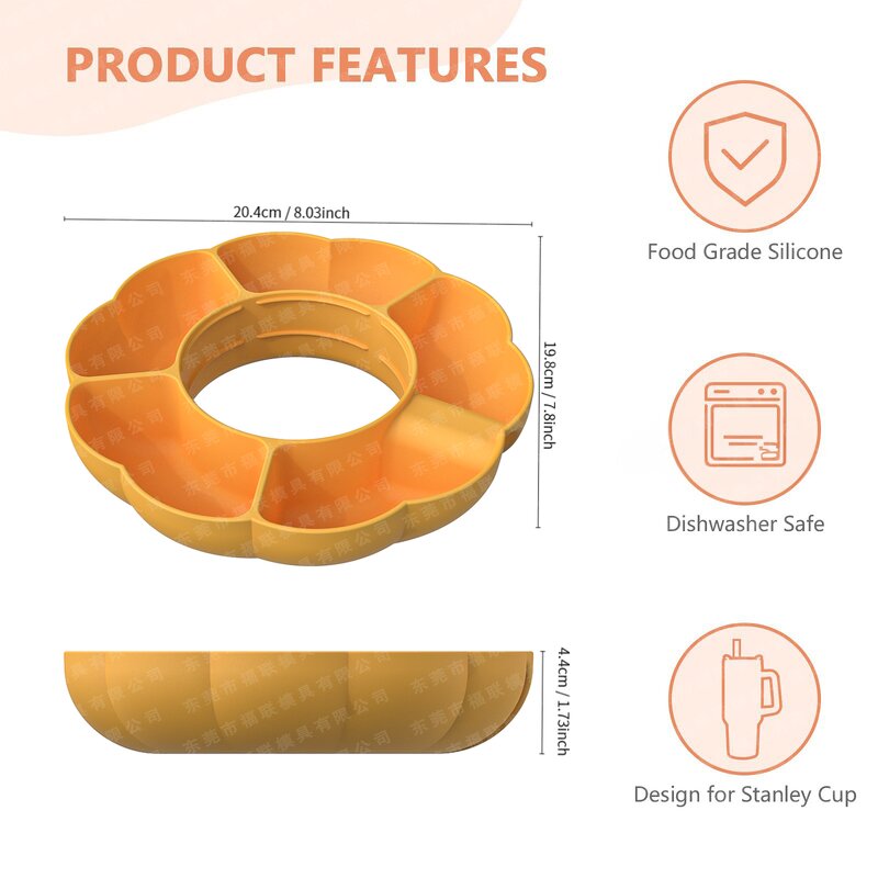 Silicone Snack Bowl for Stanley Cup Manufacturer - Flower Shape Ring Cup Holder 40 oz Tumbler Accessory