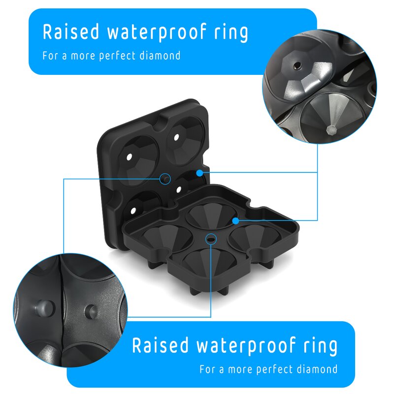 Silicone Ice Cube Tray Manufacturer - Factory Made Diamond Shape Food Grade Freezer Mold