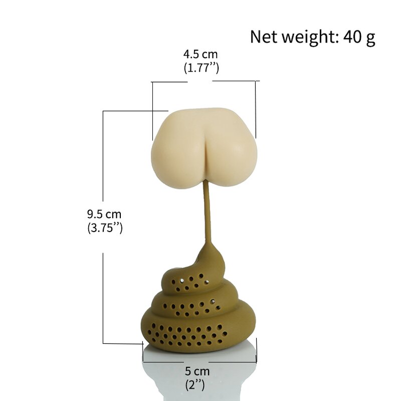 Silicone Tea Infuser Manufacturer - SI08 Funny Butt Stool Shape Loose Leaf Tea Maker Strainer