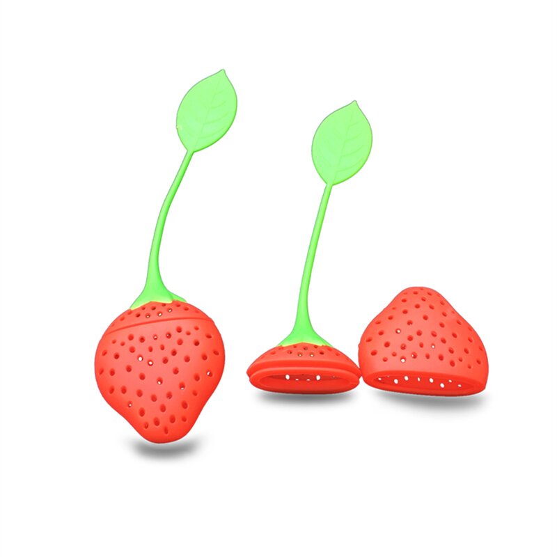 Silicone Tea Infuser Bags Manufacturer - SS07 Reusable Strawberry Shape Herbal Tea Filter for Gift
