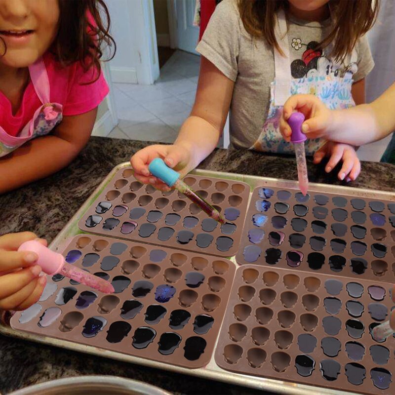 Skull Shape Silicone Gummy Mold Manufacturer - Halloween Hot Sale Chocolate Candy Mould with Dropper