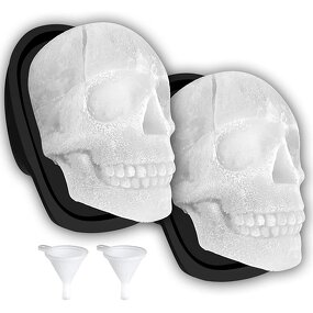 3D Skull Silicone Ice Mold Manufacturer - Halloween Black Giant Whiskey Beverages Ice Cube Maker