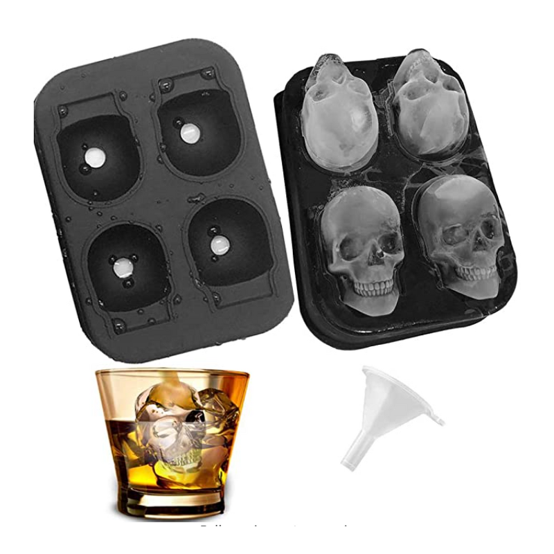 3D Skull Ice Cube Tray Manufacturer - SK11 Old Fashioned Custom Reusable Whisky Freezer Mold