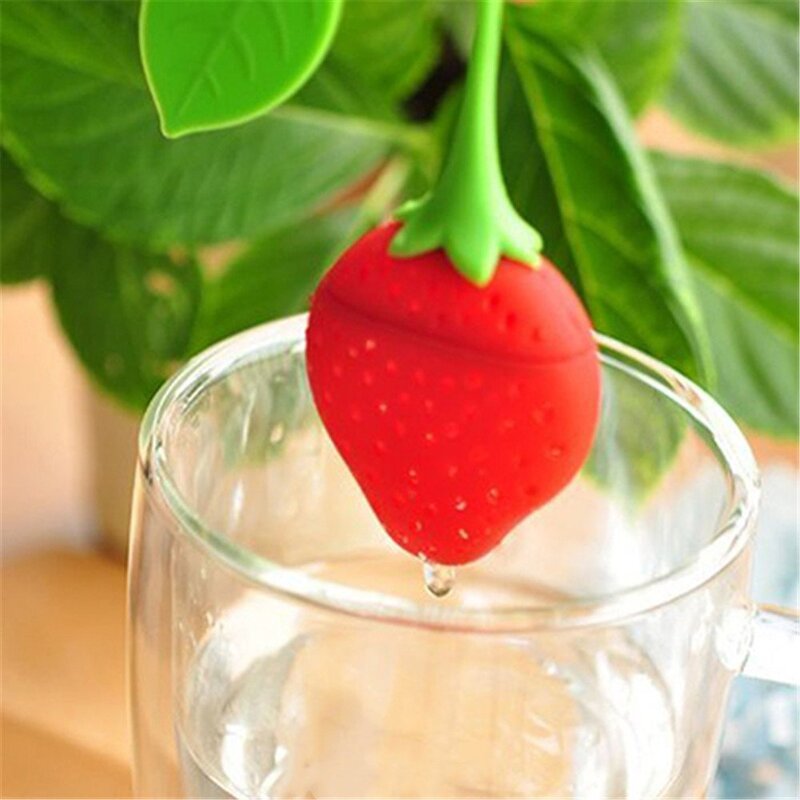 Silicone Tea Infuser Bags Manufacturer - SS07 Reusable Strawberry Shape Herbal Tea Filter for Gift