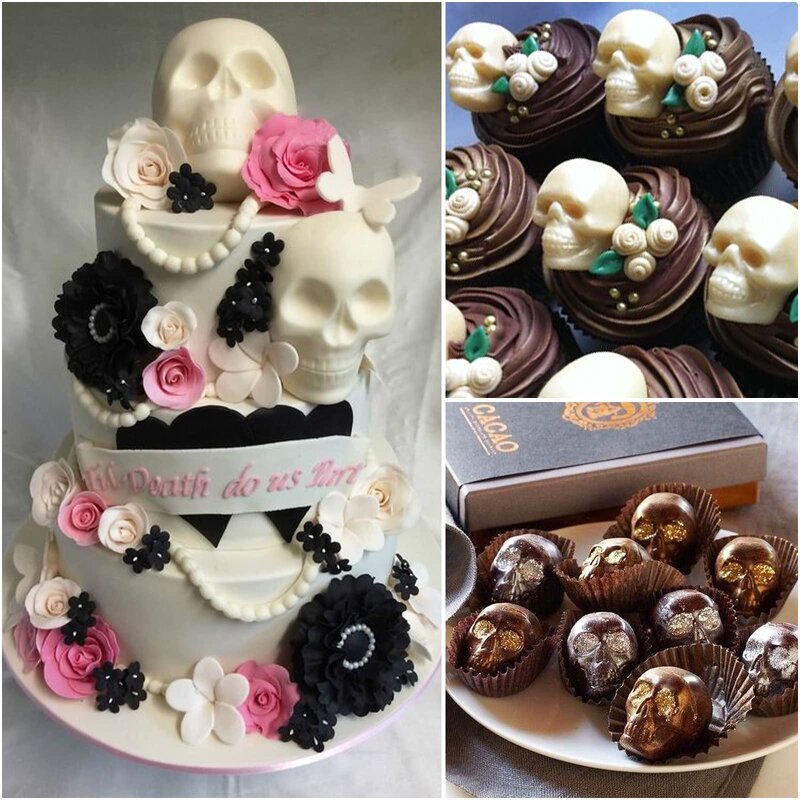 Skull Shape Silicone Gummy Mold Manufacturer - Halloween Hot Sale Chocolate Candy Mould with Dropper