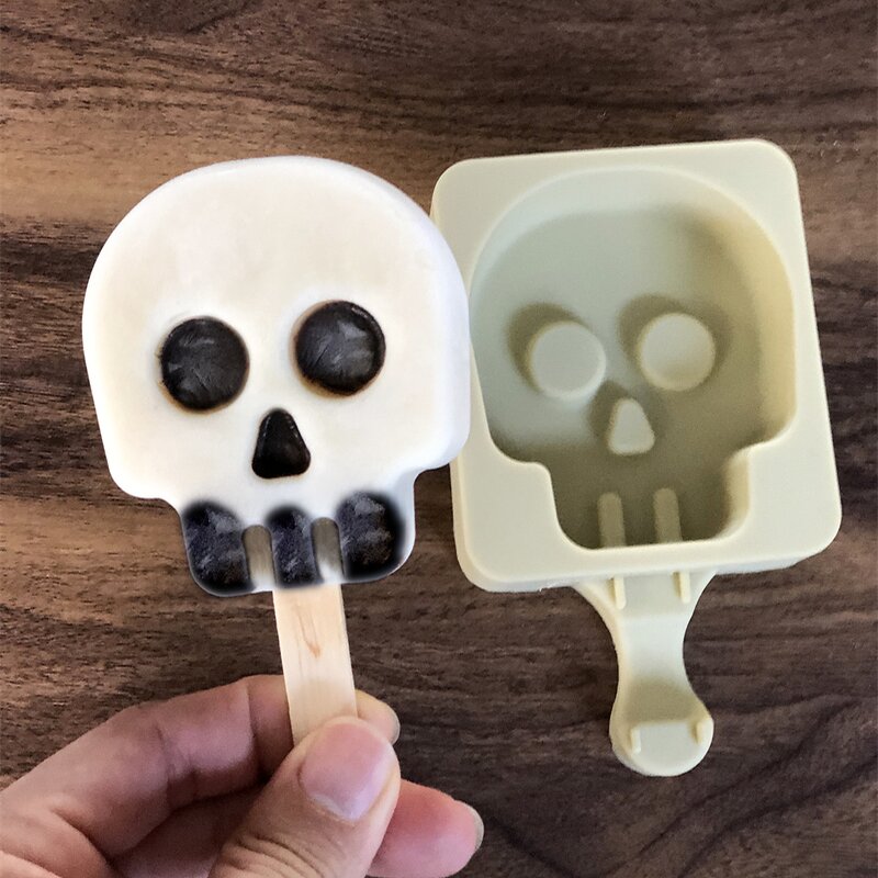 Silicone Ice Lolly Mould Manufacturer - Single Individual Skeleton Shape DIY Pop Mold Holder