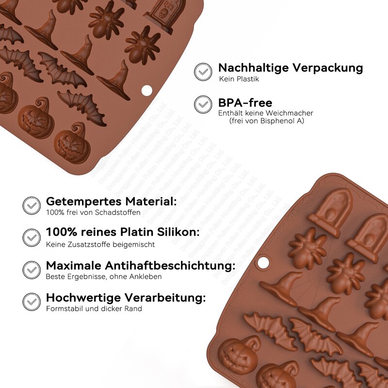 Halloween Silicone Mould Set Manufacturer - H1 5 in 1 Chocolate Candle Baking DIY Mold Tool