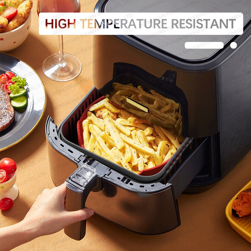 Collapsible Silicone Air Fryer Pot Manufacturer - A3 New Design Food Grade Baking Tray with Handles