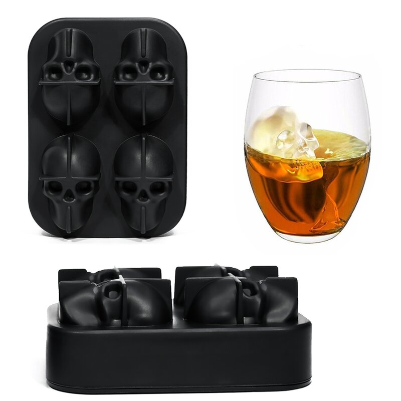 3D Skull Ice Cube Tray Manufacturer - SK11 Old Fashioned Custom Reusable Whisky Freezer Mold