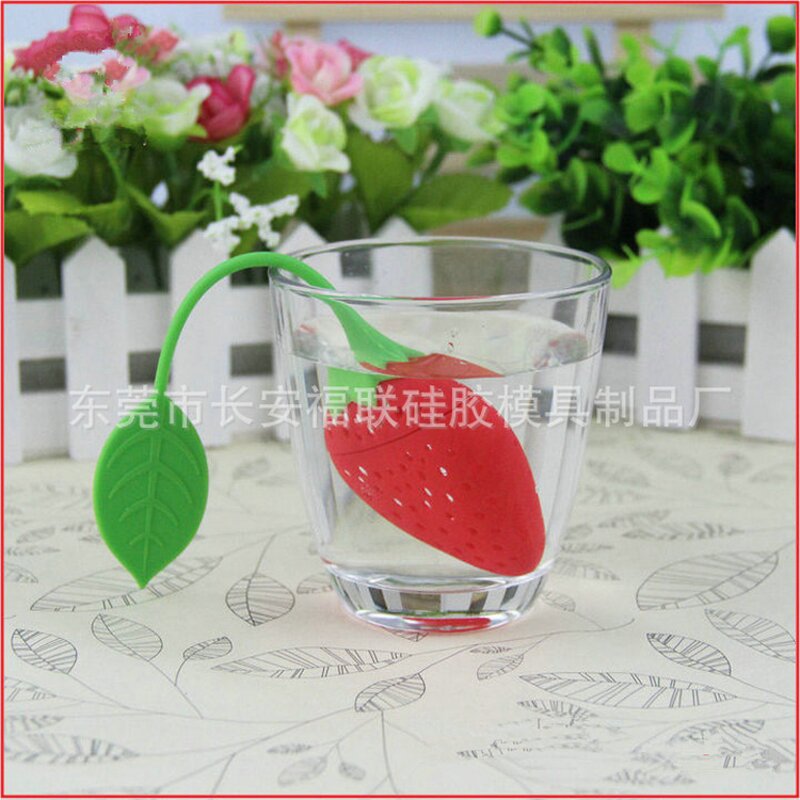 Silicone Tea Infuser Bags Manufacturer - SS07 Reusable Strawberry Shape Herbal Tea Filter for Gift