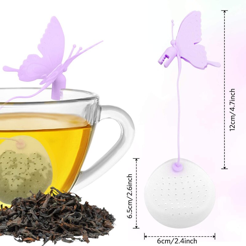 Silicone Tea Infuser Manufacturer - BT05 Food Grade Butterfly Shape Loose-leaf Tea Filter Diffuser