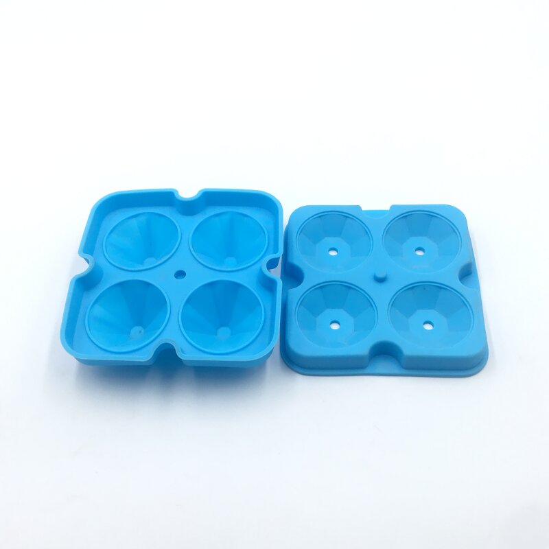 3D Diamond Ice Cube Tray Manufacturer - DM06 4 Cavities Big Whiskey Beer Food Grade Silicone Mold