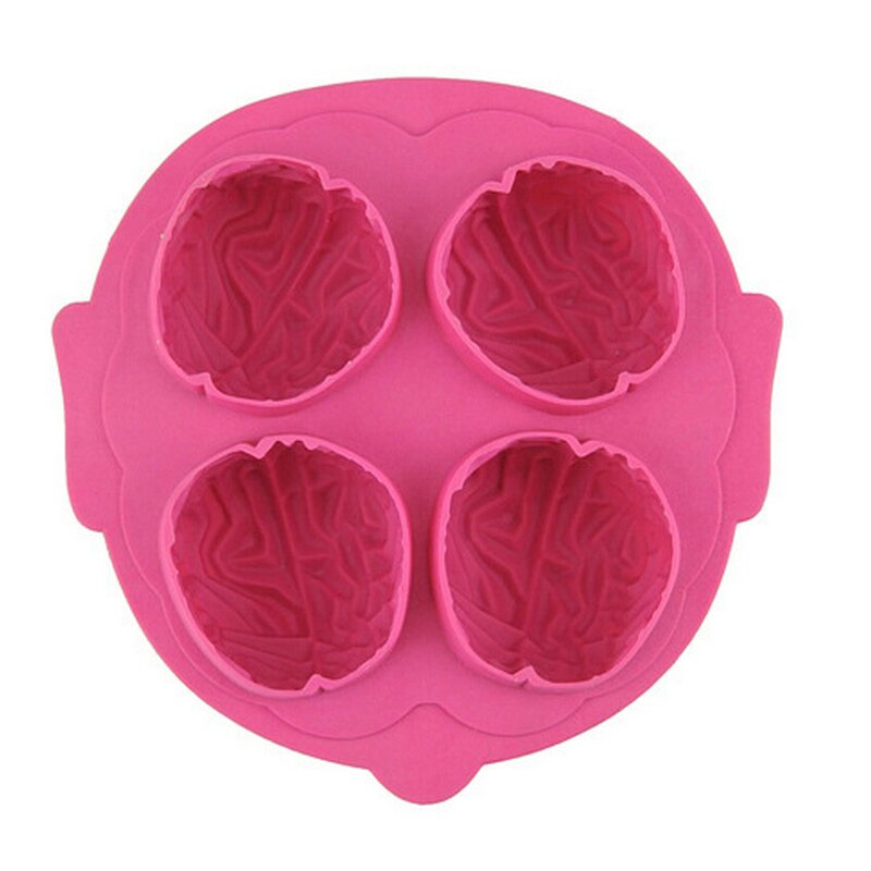 Brain-shaped Silicone Ice Tray Manufacturer - BI08 Four-connected Kitchen Bar Party Drink Decoration Mold