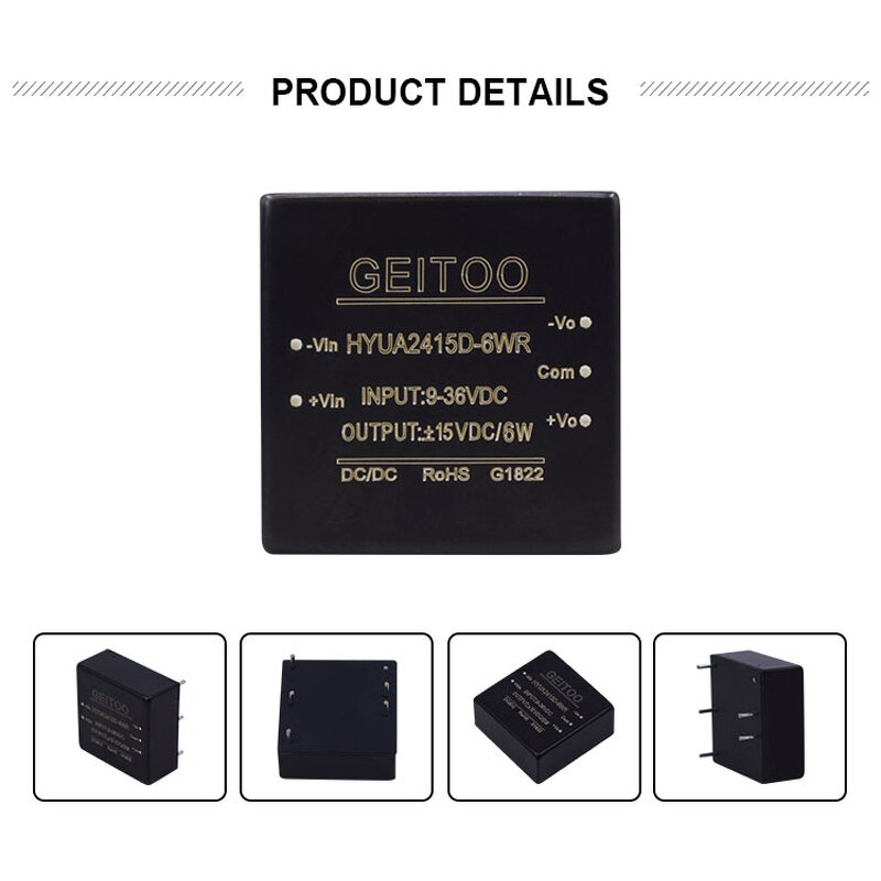 YUCOO Isolated Converter - 24V to 12V 600mA 6W Step Down Module