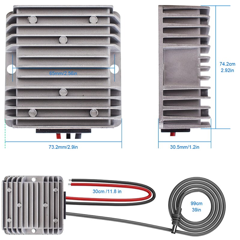 Starlink Gen3 Converter - 12/24V to 57V 4.5A Waterproof Cigarette Lighter
