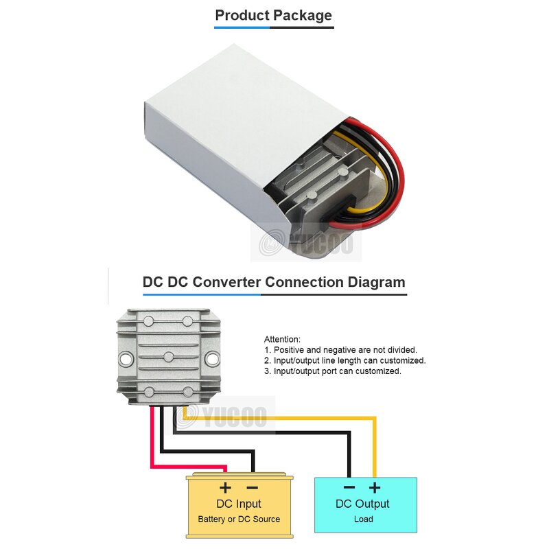 DC Voltage Regulator - 12V/24V to 5V 50W Waterproof Buck Converter