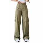 Women's Casual Pants Manufacturer - Waist Cinching Mid Waist 3D Pocket Plus Size