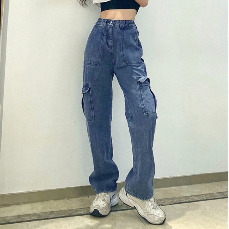 Jeans Manufacturer - Multi Pocket Workwear Straight Leg High Waist Slimming