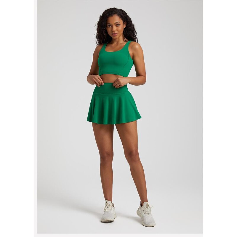 Tennis Suit Manufacturer - Nude Pleated Mini Skirt for Running Fitness