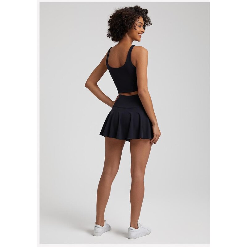 Tennis Suit Manufacturer - Nude Pleated Mini Skirt for Running Fitness