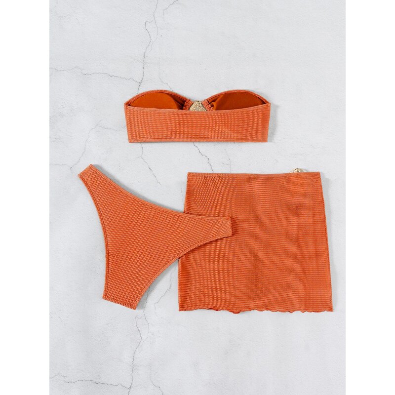 Bikini Set Manufacturer - 3 Piece with Wrap Coverup Bandeau Triangle
