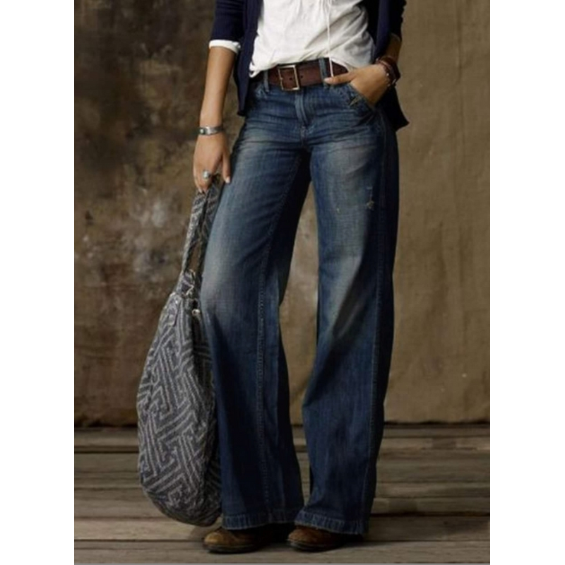 Jeans Manufacturer - Retro Casual Straight Leg Wide Leg