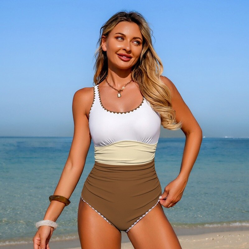 One Piece Swimwear Manufacturer - Color Blocking Sexy Slim