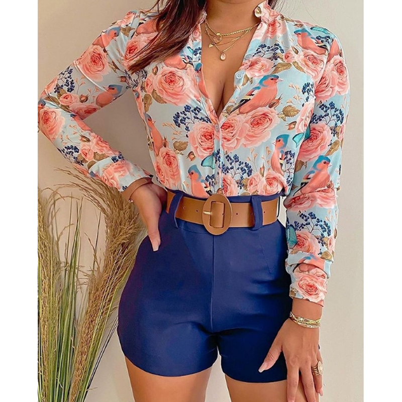 Women's Casual Set Manufacturer - Light Cooked Digital Printed Shirt & Shorts