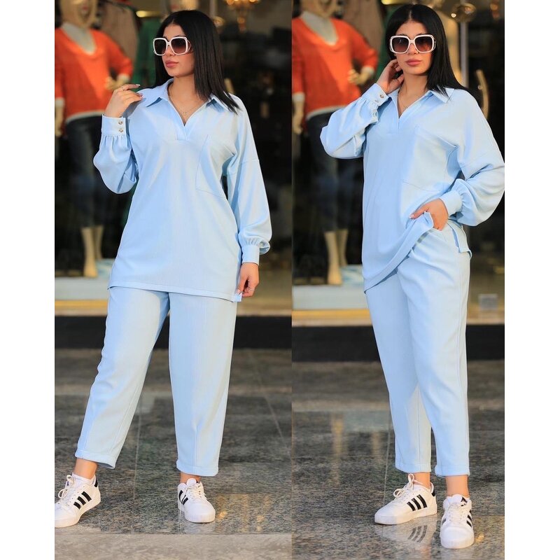 Women's Casual Suit Manufacturer - Oversized Lapel Collar Shirt & Pocket Pants