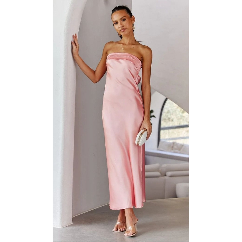 Dress Manufacturer - Satin Open Back Bra Printed for Spring Summer