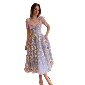 Suspender Dress Manufacturer - 3D Flower Embroidery Bag Buttocks Sexy