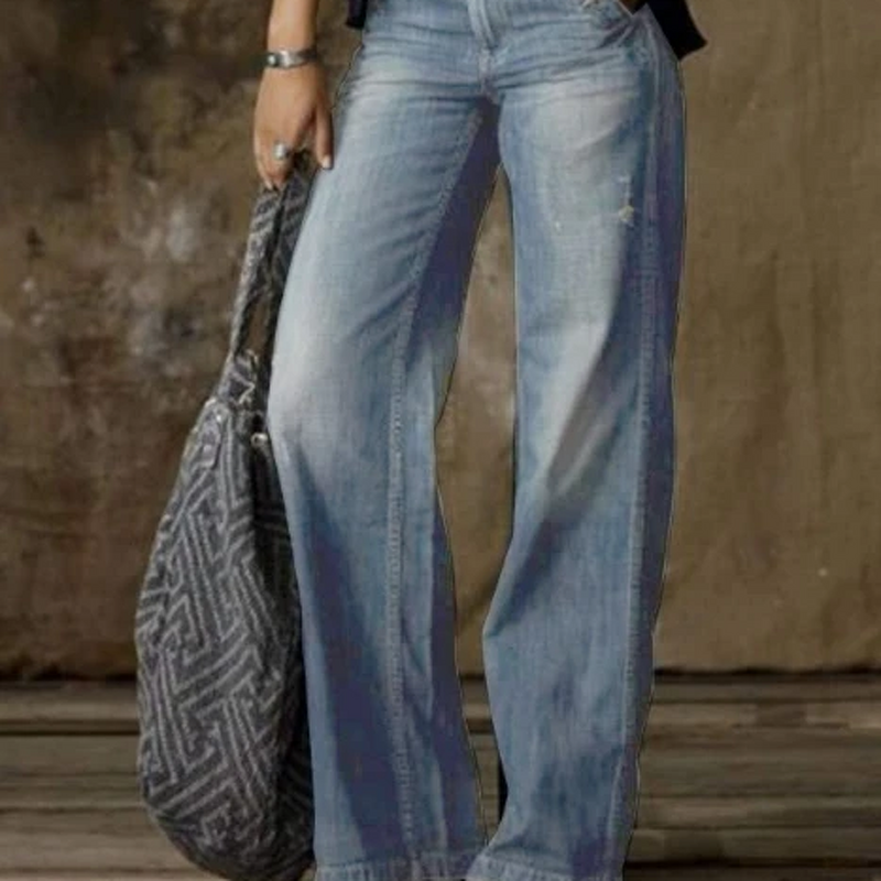 Jeans Manufacturer - Retro Casual Straight Leg Wide Leg