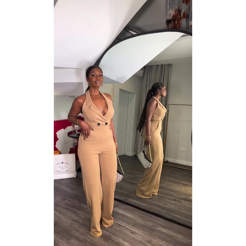 Jumpsuit Manufacturer - Backless High Waist with Pocket for Summer