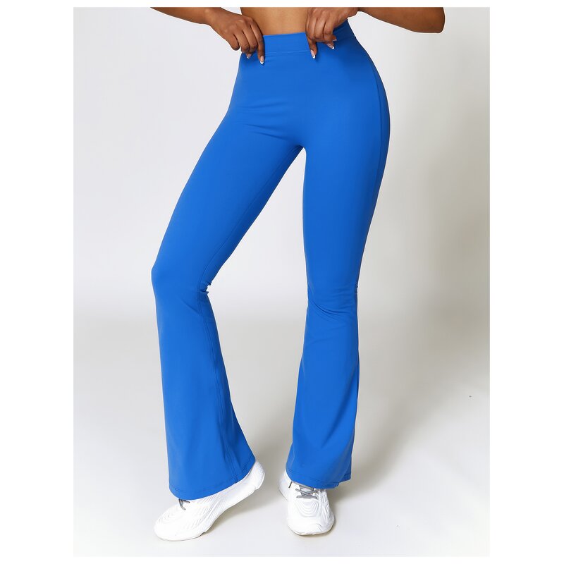 Yoga Pants Manufacturer - High Waist Flared Wide Leg Butt Lifting Solid