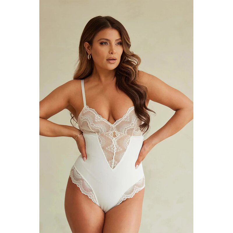 Body Shaper Manufacturer - V Neck Lace Waist Sculpting Siamese