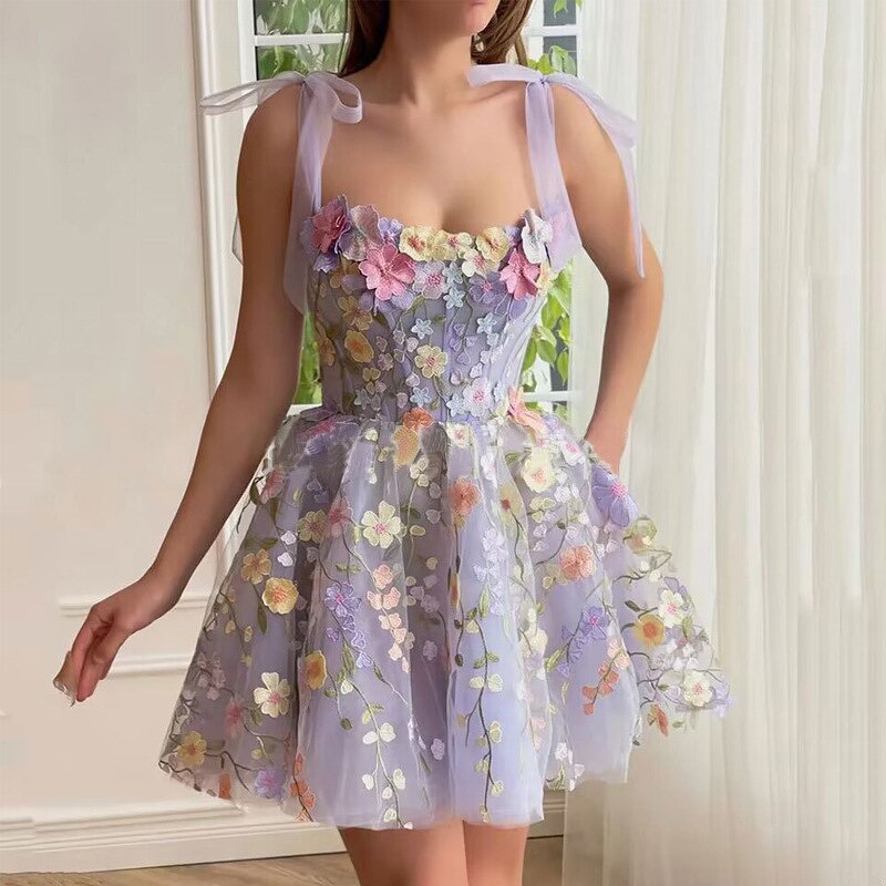 Suspender Dress Manufacturer - 3D Flower Embroidery Bag Buttocks Sexy