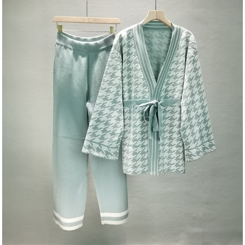 Knitted Cardigan Set Manufacturer - Medium Length Two-Piece