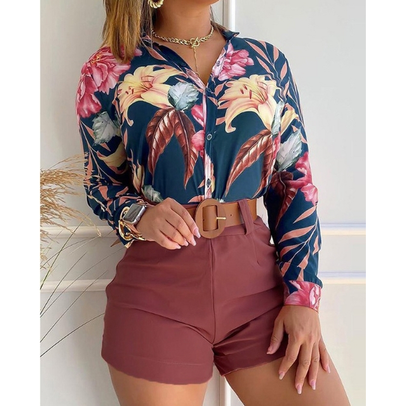 Women's Casual Set Manufacturer - Light Cooked Digital Printed Shirt & Shorts