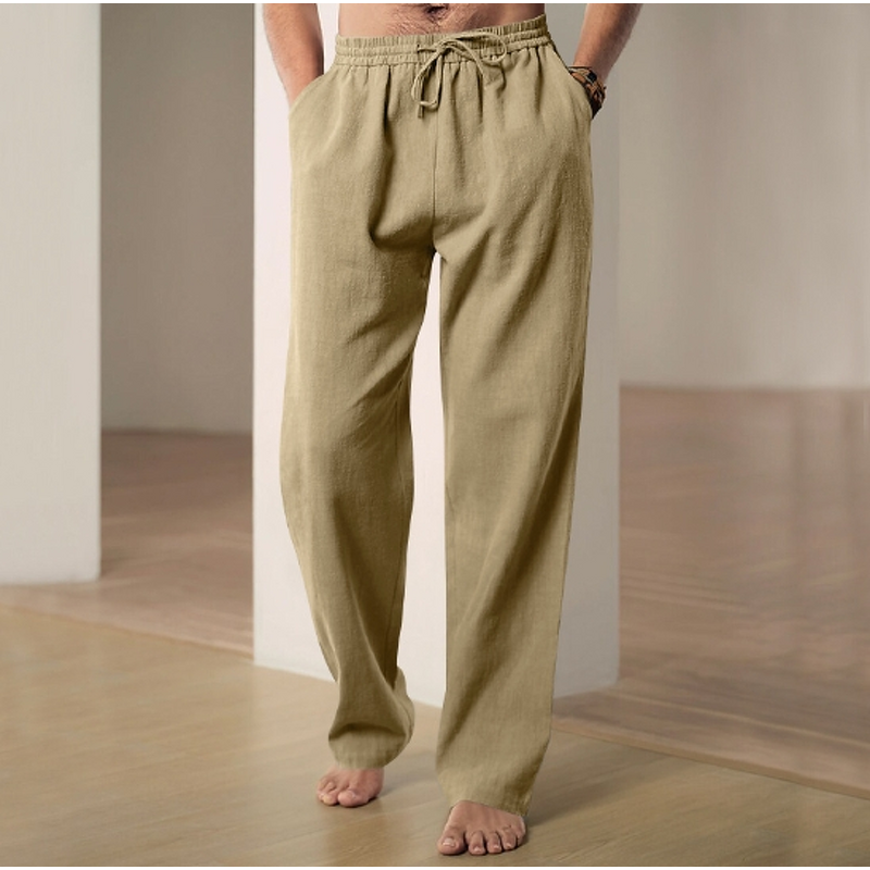 Men's Casual Pants Manufacturer - Wide Leg Thin Cotton Linen for Spring Summer