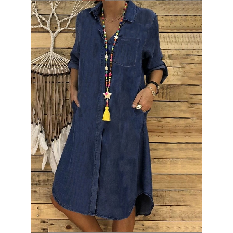 Casual Skirt Manufacturer - Oversize Denim Solid Color