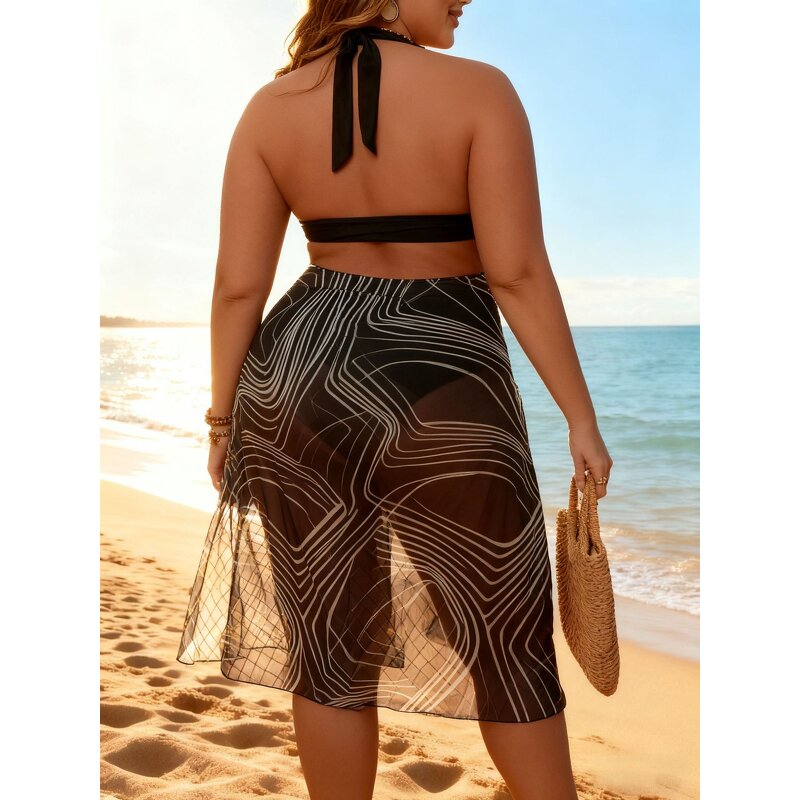 Bikini Set Manufacturer - Split Print Fashion Plus Size