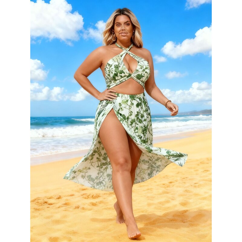Swimsuit Manufacturer - Split Print Plus Size for Women