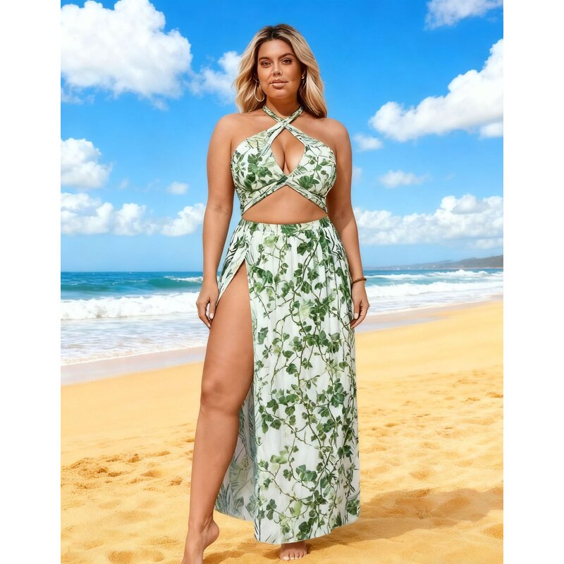 Swimsuit Manufacturer - Split Print Plus Size for Women