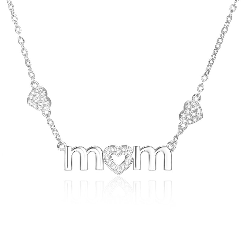 Necklace Manufacturer - Love Heart Gold Zircon Alphabet MoM Gift