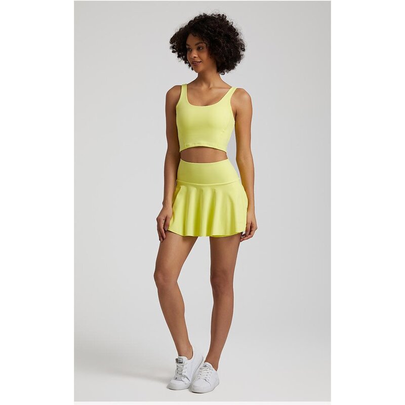 Tennis Suit Manufacturer - Nude Pleated Mini Skirt for Running Fitness