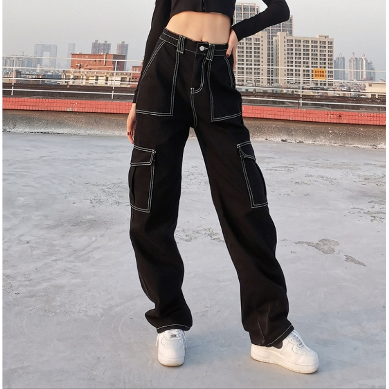 Jeans Manufacturer - Multi Pocket Workwear Straight Leg High Waist Slimming