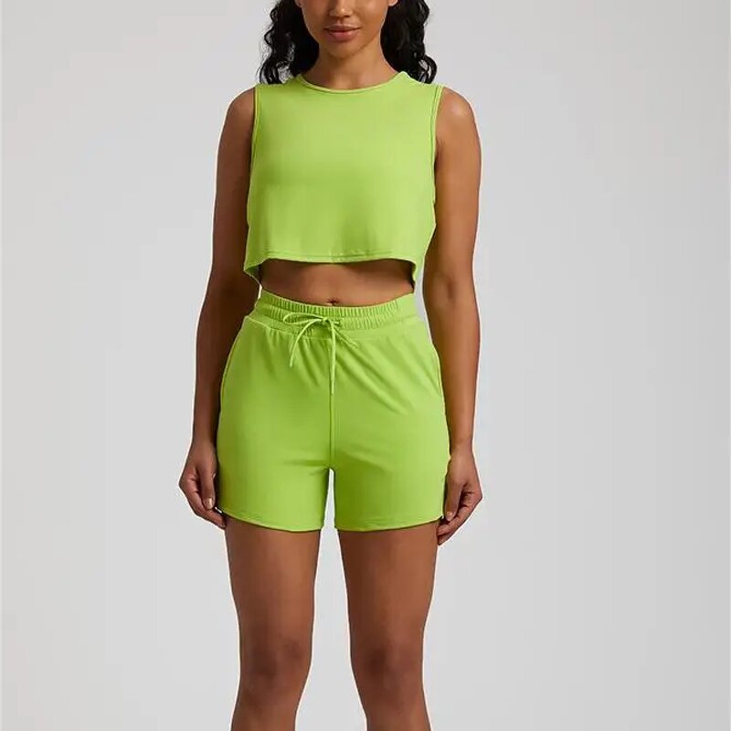 Yoga Suit Set Manufacturer - Nude with Hip Lifting Sports Shorts