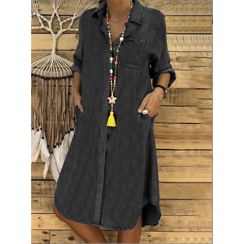 Casual Skirt Manufacturer - Oversize Denim Solid Color