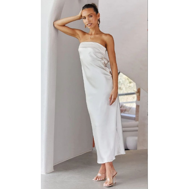 Dress Manufacturer - Satin Open Back Bra Printed for Spring Summer